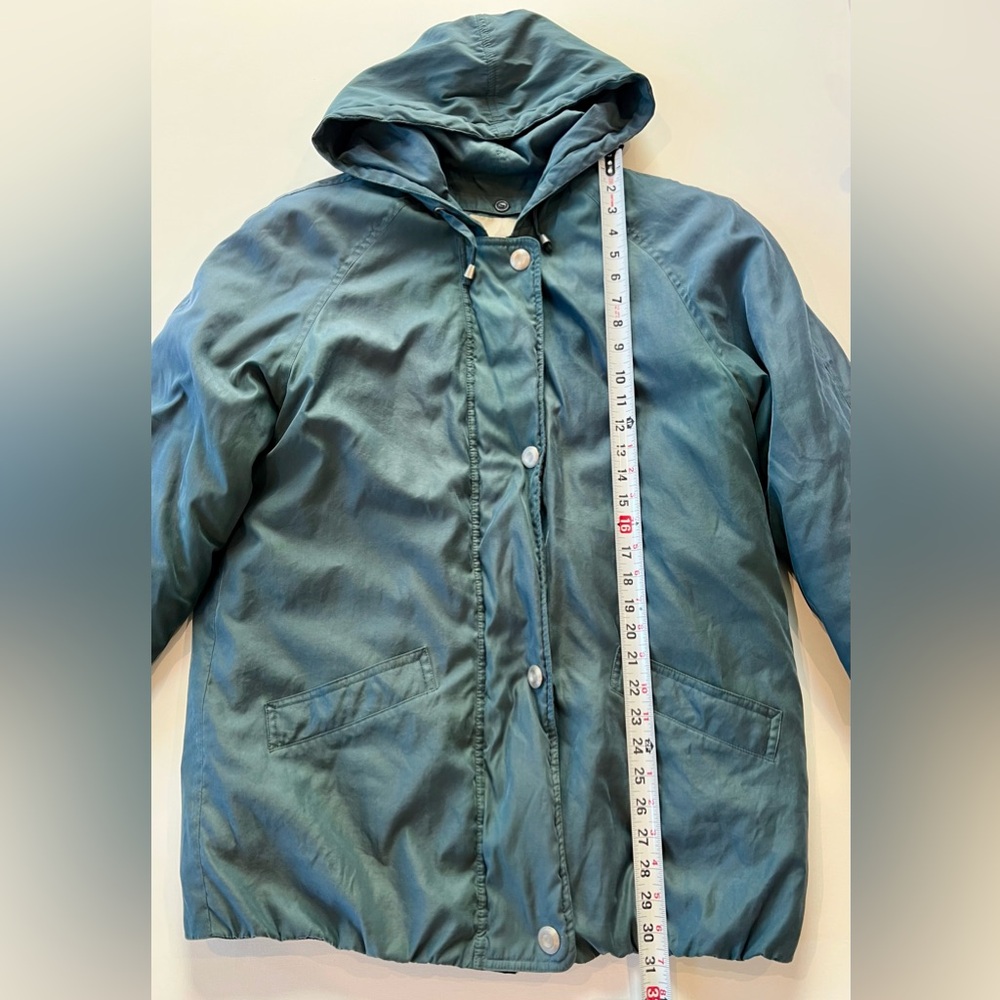 London Fog Vintage Green Coat Puffer Pockets Women’s Small Dark Sage - Picture 6 of 15
